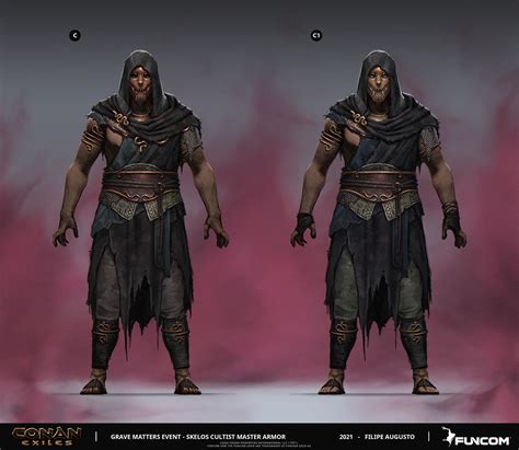 Conan exiles skelos master armor - Skelos Cult Master Armor is one of the Knowledges in Conan Exiles. This recipe can either be learned from a journal lying on the ground near the top of the south stairs heading up to the Shrine of the Oracle, or from Scroll (Skelos Cultist Master), which has a 50% chance to drop from T3... 